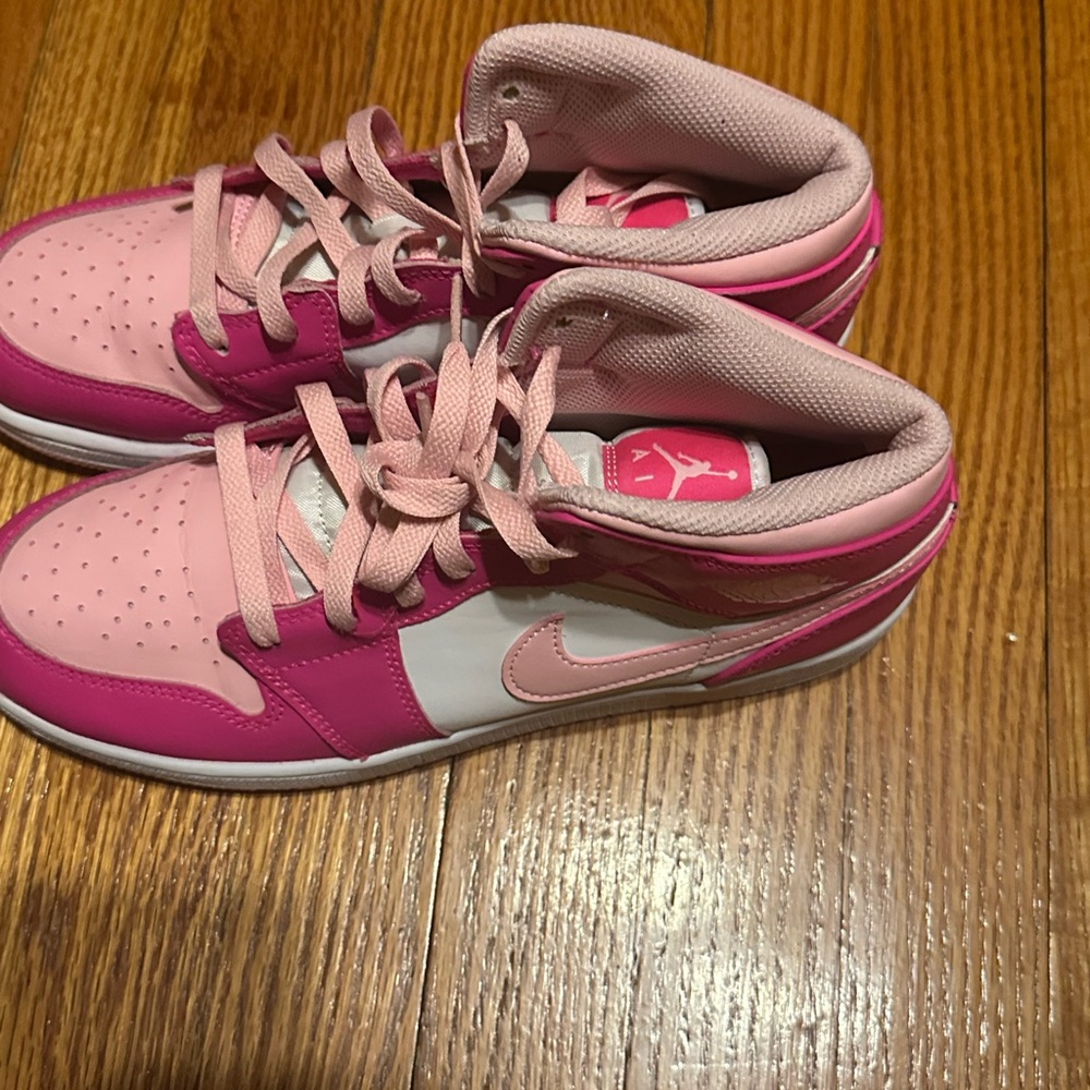 Air Jordan Pink and White High Tops